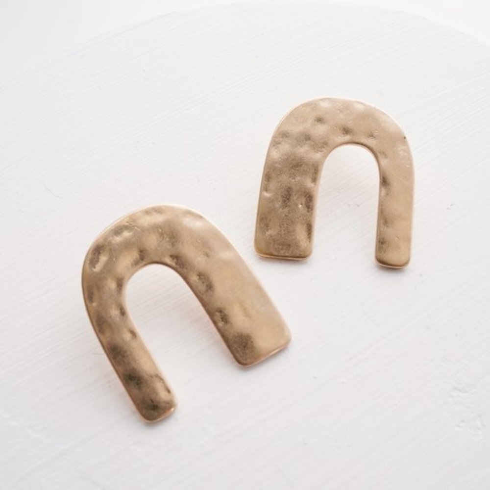 Robert Lee Morris Soho Gold Hammered Earrings
